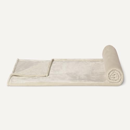 Amazon Basics Soft Fleece Throw Blanket, Cozy Warm Blanket for Couch & Sofa, 50 x 60 Inches, Beige - color: Beige, size: 50 x 60 inches
