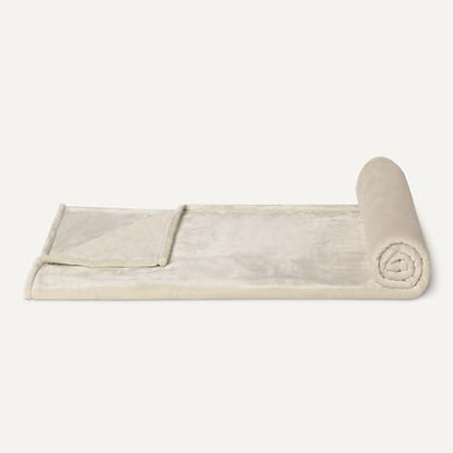 Amazon Basics Soft Fleece Throw Blanket, Lightweight Cozy Warm Blanket for Couch & Sofa, 50 x 60 Inches, Beige (Pack of 2) - color: Beige, size: 50 x 60 inches (Pack of 2)
