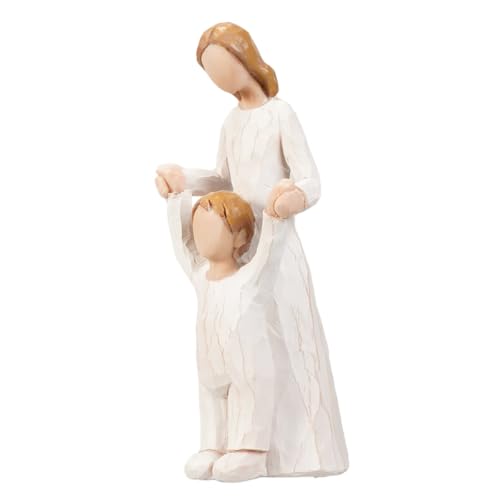Mother and Child Holding Hands Figurine, Mom and Children Walking Together Resin Statue, Family Sculpture, Love Gift for Mom, Mother's Day Home Decor Gift - color: Holding Child’s Hand