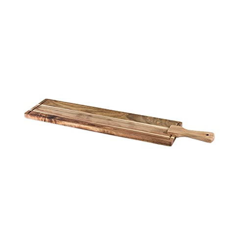 Twine Rustic Farmhouse Tapas Board Serveware, Acacia Wood Plank, Cheese Tray with Handle Brown - style: Tapas Cheese Board