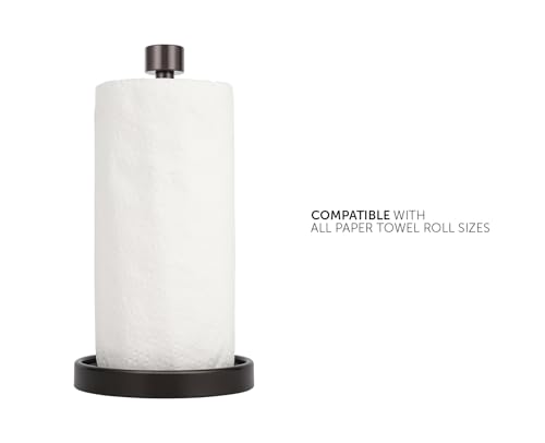 Ivilon Countertop Paper Towel Holder - Modern End Cap Minimalist Design - Color Oil Rubbed Bronze - color: Oil Rubbed Bronze