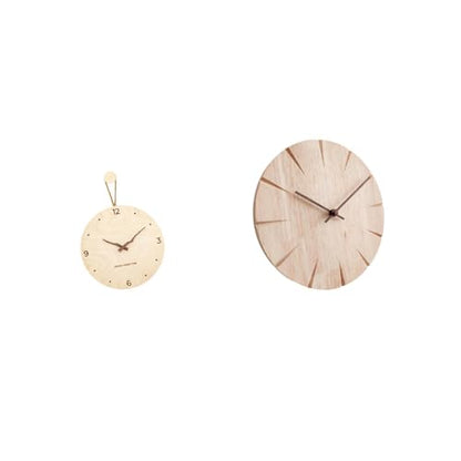 Baoblaze Minimalist Modern Nordic Solid Wood Wall Clock Decorative Hanging Ornament Creative Design Silent Non Ticking Gift for Bedroom Office Home Restaurant