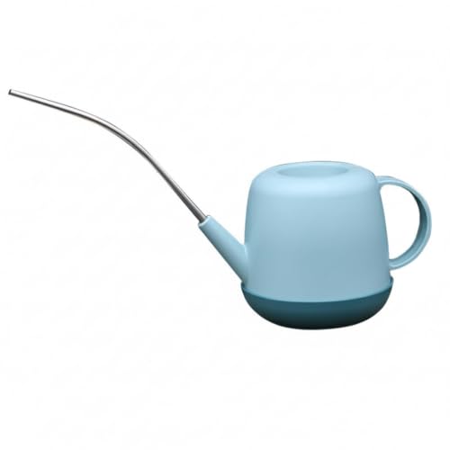 Long Spout Watering Can for Indoor Plants, Durable PP Plastic Pot Waterer with Precision Flow Control for Hanging Baskets and Dense Foliage - color: Blue