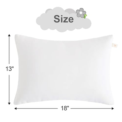 BEDSUM Toddler Pillows 13x18 Microfiber: Travel Inserts, 2 Pack, White | Soft brushed microfiber, 13x18 size, 2 pillow inserts, machine washable, lightweight for daycare, travel, and home use - color: White, size: 13x18 inches