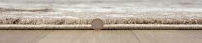 Keen Home Design Abstract Non-Shedding Runner Rug, Soft Thick Pile, 2x8 | Polypropylene High Pile, Jute Back; Ideal For Hallway, Bedside, Home Office - color: Skies Beige, size: 2'8" x 7'7" (Runner)