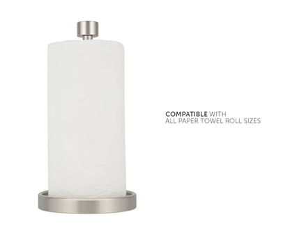 Ivilon Countertop Paper Towel Holder - Modern End Cap Minimalist Design - Color Brushed Nickel - color: Brushed Nickel