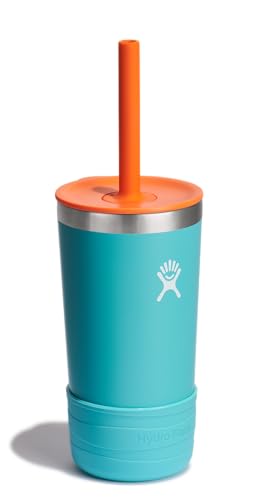 Hydro Flask Kids 12 Oz Tumbler with Lid and Straw for School - Insulated Stainless Steel in Seaspray Blue - color: SEASPRAY