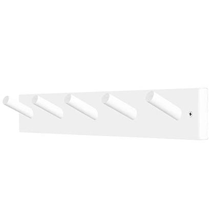 WEBI Coat Rack Wall Mounted,Coat Hanger Wall,16" Hole to Hole,Coat Hooks Wall Mount,Hook Rack Peg Rail,5 Hooks for Hanging Jacket,Hats,Clothes,White - color: White, size: 17 inch