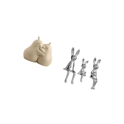 Decorative Bookends Sitting Statue Figurine Sculpture Book Holders Ceramic Ornament Modern Porcelain Shelf Accessory Suitable for Living Room Bedroom