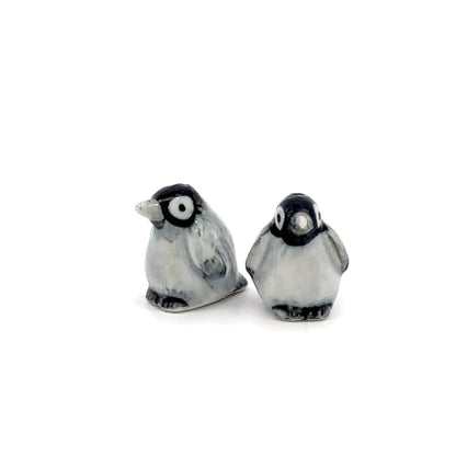 Adorable Mini Ceramic Animal Figurine – Porcelain Miniature Collectible Decor (Gray Penguin) - style: Gray Penguin