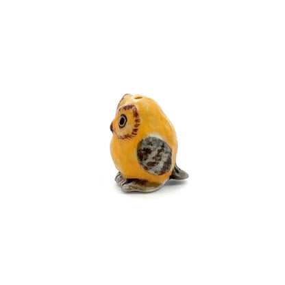 Adorable Mini Ceramic Animal Figurine – Porcelain Miniature Collectible Decor (Yellow owl) - style: Yellow owl
