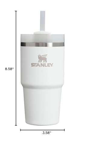 STANLEY Quencher H2.0 Flow State Tumbler, 20 oz, Frost | Straw and 3-Position Lid | Cup Holder Compatible for Travel | Insulated Stainless Steel Cup | BPA-Free - color: Frost, style: Classic