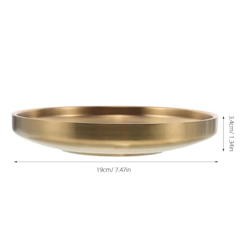 Kichvoe 2pcs Small Gold Key Holder Bowl for Entryway Table, Stainless Steel Ring Holder Tray with Dedicated Sections for Keys and Jewelry, Polished Surface, Minimalist Modern Decorative