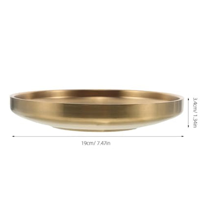 Kichvoe 2pcs Small Gold Key Holder Bowl for Entryway Table, Stainless Steel Ring Holder Tray with Dedicated Sections for Keys and Jewelry, Polished Surface, Minimalist Modern Decorative