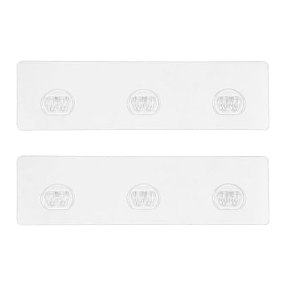 2 Pack Shower Caddy Adhesive Replacement, Shower Shelf Strong Adhesive Hooks, No Drilling, Transparent WaterProof Strips for Bathroom Shelves & Kitchen Racks - color: 2 Pack Triple Hooks