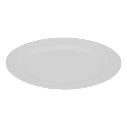 G.E.T. OP-618-W White 18" x 13.5" Oval Platter, Break Resistant Dishwasher Safe Melamine Plastic, Milano Collection | Dishwasher safe, Shatterproof, Buffet, Stackable, Restaurant service, Great for Entrees, Salads, Desserts and Appetizers