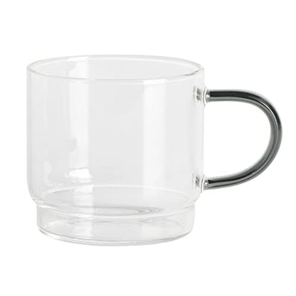 Gibson Soho Lounge Stackable Glass Espresso Cups with Rack, 4-Piece Set, 3.8oz – Durable Glass Coffee Cups - color: Espresso Cups with Rack (4-Piece), size: 3.8 Ounces