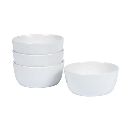 6inch Ceramic Bowl Sets,Stoneware Kitchen Bowl,Porcelain Bowls Set of 4 for Soup, Cereal, Oatmeal, Fruit, Rice - Dishwasher & Microwave Safe,White