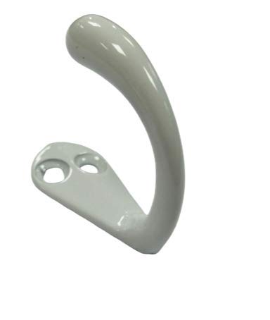 Premium Quality Single Prong Robe Hook Hanger, Zinc Die Cast, White, Made in Taiwan, 12 Pack - color: White, size: 12 Pack