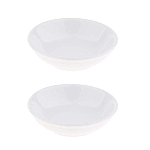 2Pcs Round Replacement Ceramic Dish 3.8 Inch for Electric Oil Aromatherapy Burner/Warmer, Lamp Wax Tart Oil Warmer Round, White (TCD00002)