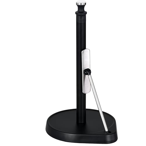 Dailyart Paper Towel Holder Countertop with One Hand Tear, Tension Arm - color: Matte Black