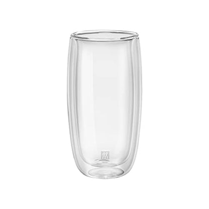 Zwilling J.A. Henckels 39500-120 Double Wall Glasses, 16.5 fl oz (470 ml), Set of 2, Tumbler, Highball, Heat Resistant, Double Wall Construction, Cup - color: Transparent, size: 470ml Tumbler (Set of 2)