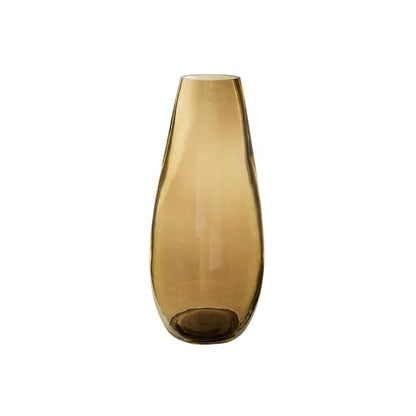 Signature Design by Ashley Rhettman 15.5" Contemporary Amber Glass Vase | High-transparency solid glass construction, Heavy 4 lb base for stable tall branch display, Indoor and outdoor use - size: 6.5" W x 6.5" D x 16" H
