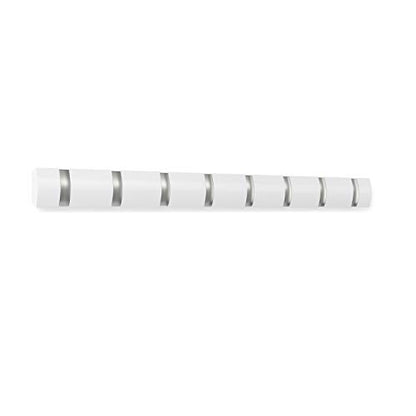 Umbra Flip Coat Rack, Wall Mount 8-Hook, Space Saving, White | Real wood and steel build, retractable hooks fold flat, holds coats bags and scarves, easy install - color: White/Nickel, size: 8-Hook