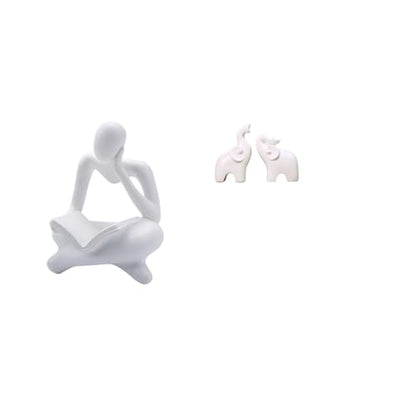 Abstract Reader Figurine Elephant Sculpture Human Figurine Decor Resin Elegant Modern Collectibles Suitable for Restaurant Shelf Hotel Office Living R