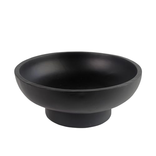 Catch All Decorative Fruit Bowl with Pedestal —Key, Purse & Trinket Holder | Entryway Table, Kitchen Counter, Coffee Console Decor | Modern Minimalist,Black - color: Black
