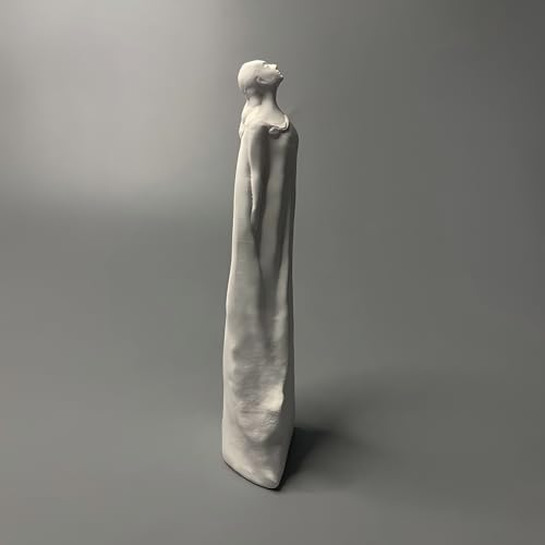 Abstract Human Figure Sculpture Modern Minimalist Plaster Statue Contemporary Art Decor Wabi Sabi Figurine for Bookshelf Living Room Office Shelf Home Decoration Gift