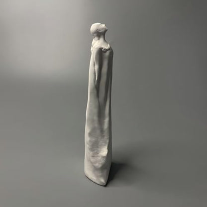 Abstract Human Figure Sculpture Modern Minimalist Plaster Statue Contemporary Art Decor Wabi Sabi Figurine for Bookshelf Living Room Office Shelf Home Decoration Gift