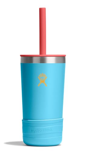 Hydro Flask Kids 12 Oz Tumbler with Lid and Straw for School - Insulated Stainless Steel in Bluejay - color: BLUEJAY