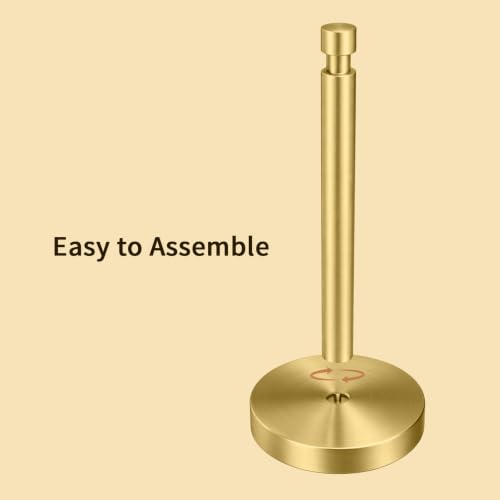 3.9lbs Heavy Duty Paper Towel Holder Countertop Weighted Base Gold | Stainles Steel,Modern Standing Countertop Dispenser for Kitchen,Easy One-Handed Tear - color: Gold
