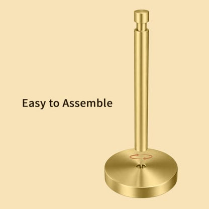 3.9lbs Heavy Duty Paper Towel Holder Countertop Weighted Base Gold | Stainles Steel,Modern Standing Countertop Dispenser for Kitchen,Easy One-Handed Tear - color: Gold