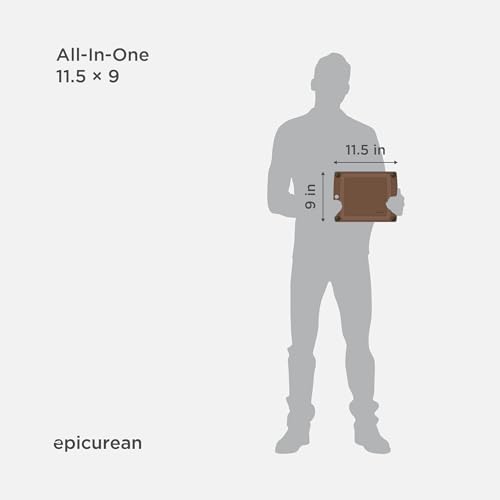 Epicurean All-In-One Cutting Board with Non-Slip Feet and Juice Groove - Non-toxic, Dishwasher Safe, Made in the USA, 11.5" x 9", Nutmeg - color: Nutmeg/Brown, size: 11.5"L x 9"W
