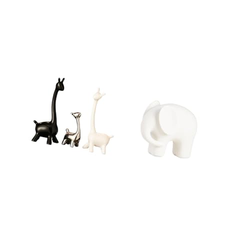 Baoblaze Modern Ceramic Animal Figurines Statue Centerpiece Sculpture Collectible for Desk Office Bookshelf Bedroom Decor