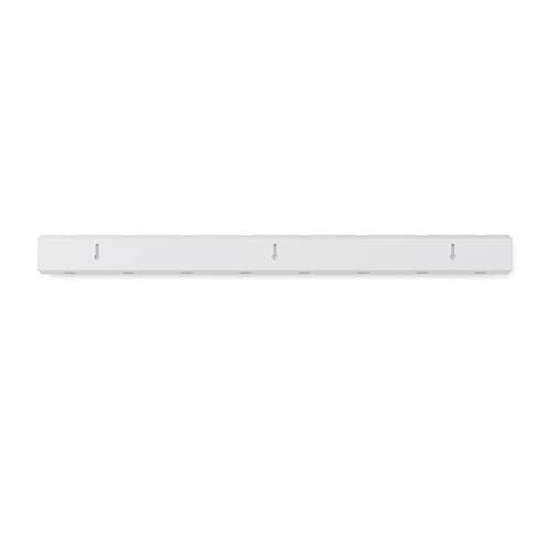 Umbra Flip Coat Rack, Wall Mount 8-Hook, Space Saving, White | Real wood and steel build, retractable hooks fold flat, holds coats bags and scarves, easy install - color: White/Nickel, size: 8-Hook