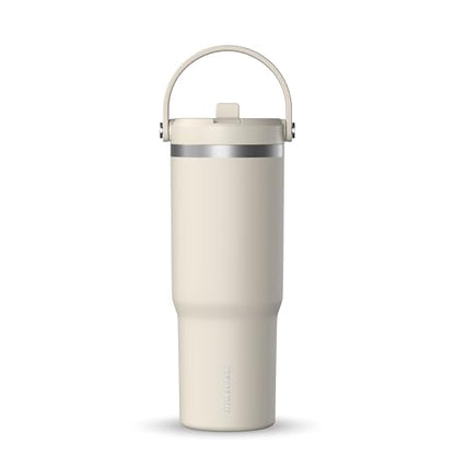 Hydrapeak Nomad 32oz Stainless Steel Insulated Travel Tumbler with Handle & Straw Lid, Leakproof, Cupholder Friendly, Back to School, College Dorm, Gym & Everyday Hydration, Cold 24 Hours (Stone) - color: Stone