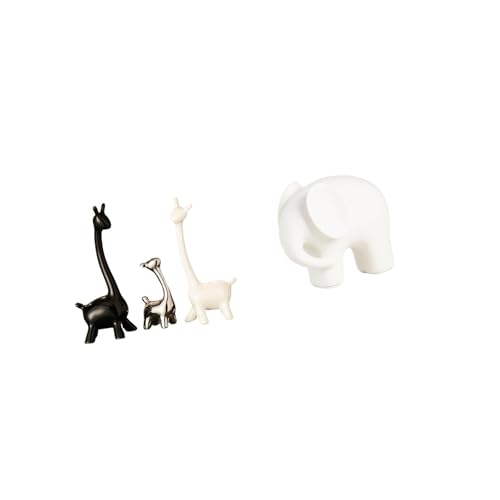 Baoblaze Modern Ceramic Animal Figurines Statue Centerpiece Sculpture Collectible for Desk Office Bookshelf Bedroom Decor