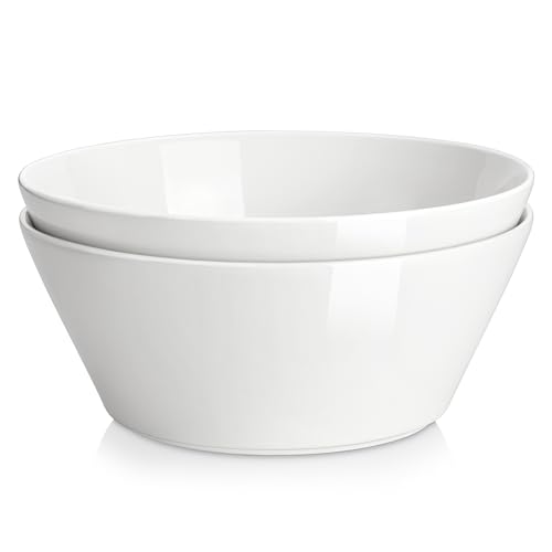 MALACASA 105 OZ Large Serving Bowls Ceramic Salad Soup Bowls Set of 2 | Deep Bowls for Kitchen, Family & Entertaining Salad, Soup, Pho, Fruit, Microwave & Dishwasher Safe, Series REGULAR - size: 105oz(2pcs)