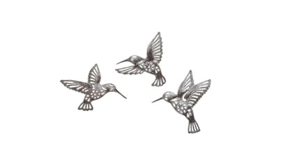 It's Cactus Handmade Metal Hummingbirds Set of 3 6 x 4.5 Inches Each Decorative Bird Cutouts Handcrafted Wall Hanging Décor Haitian Recycled Steel Art