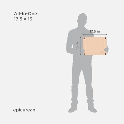 Epicurean All-In-One Cutting Board with Non-Slip Feet and Juice Groove, 17.5" × 13", Natural/Black - color: Natural/Black, size: 17.5"L x 13"W