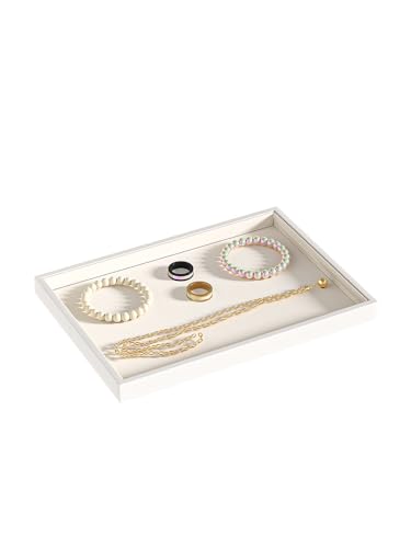 Drawer Jewelry Organizers And Storage,Velvet Bracelet And Ring Display Small Tray,Dresser Jewelry Drawer Organizer Inserts Containers,Earring And Necklace Holder Box (Beige Blank Trays) - style: Beige Blank Trays
