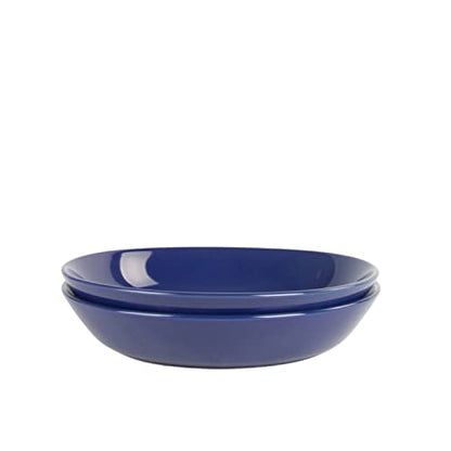 Double Line 9.5"/36 oz Dinner Bowl, Set of 2, Cobalt Blue - color: Cobalt Blue, size: Dinner Bowl
