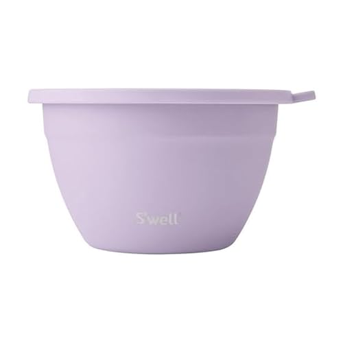 S'well Stainless Steel Salad Bowl Kit 64oz, Lilac, Comes with 2oz Mini Canister and Removable Tray for Organization, Leakproof, Easy to Clean, Dishwasher Safe - color: Lilac, size: 64oz