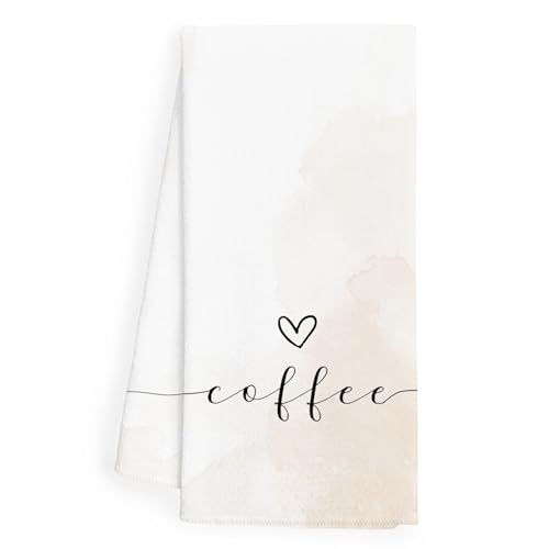 WFSM Coffee Decor Kitchen Towels - Coffee Bar Decor Dish Towels For Coffee Lovers, 16x24 Inches - color: Coffee