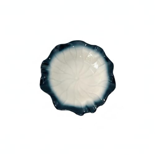 Ceramic Jewelry Dish, Decorative Ring Tray for Vanity or Dresser, Small Catchall Bowl for Earrings and Keys, 4.1 Inch (1 PC) - color: Blue