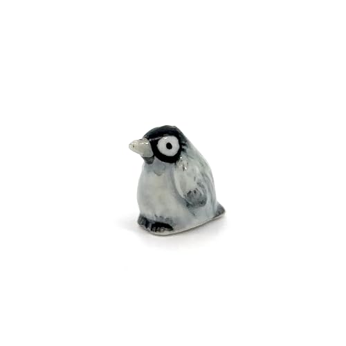 Adorable Mini Ceramic Animal Figurine – Porcelain Miniature Collectible Decor (Gray Penguin) - style: Gray Penguin