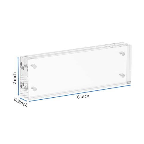NIUBEE Photo Booth Acrylic 2x6 Picture Frame, Double Sided Mini Block Desktop Display - size: 2x6"(1 Pack)